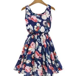 Fashion Casual Sleeveless Classic Floral Dresses